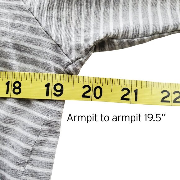 James Perse Striped 3/4 Sleeve Top Gray + White stripes Ragland Cut Size 2 (M) - Picture 7 of 16